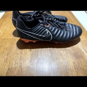 Orange and black Nike tempo legend 7 soccer cleats